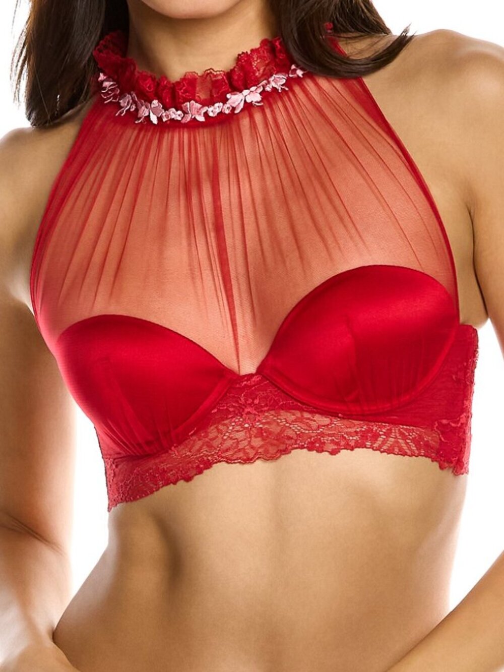 La Perla Cherry Blossom Bralette - Red Silk - 34B - NWT